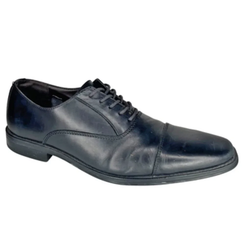 14th & Union Black Leather Cap Toe Oxfords Dark Academia Scholar Core Size 10M